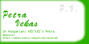 petra vekas business card